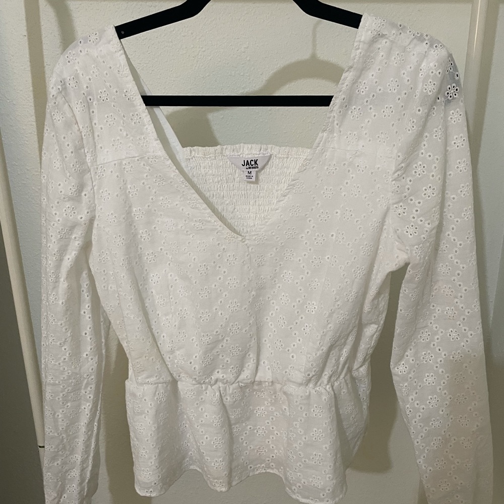 Eyelet white peplum blouse ( Never worn)